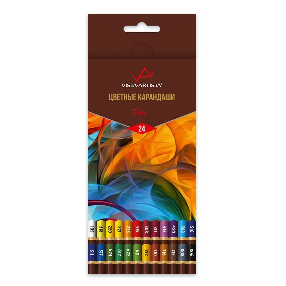 Набор цветных карандашей VISTA-ARTISTA Fine 24 цв. в картоне