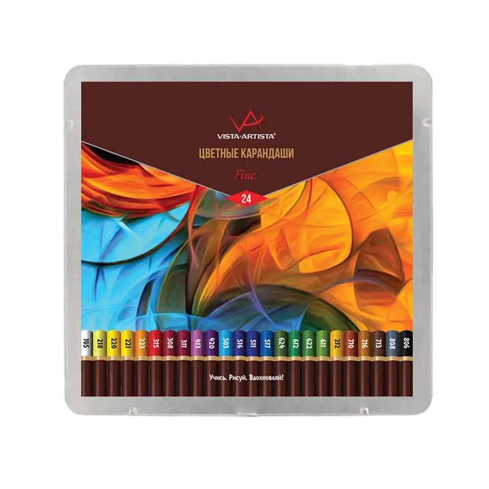 Набор цветных карандашей VISTA-ARTISTA Fine 24 цв. в металле