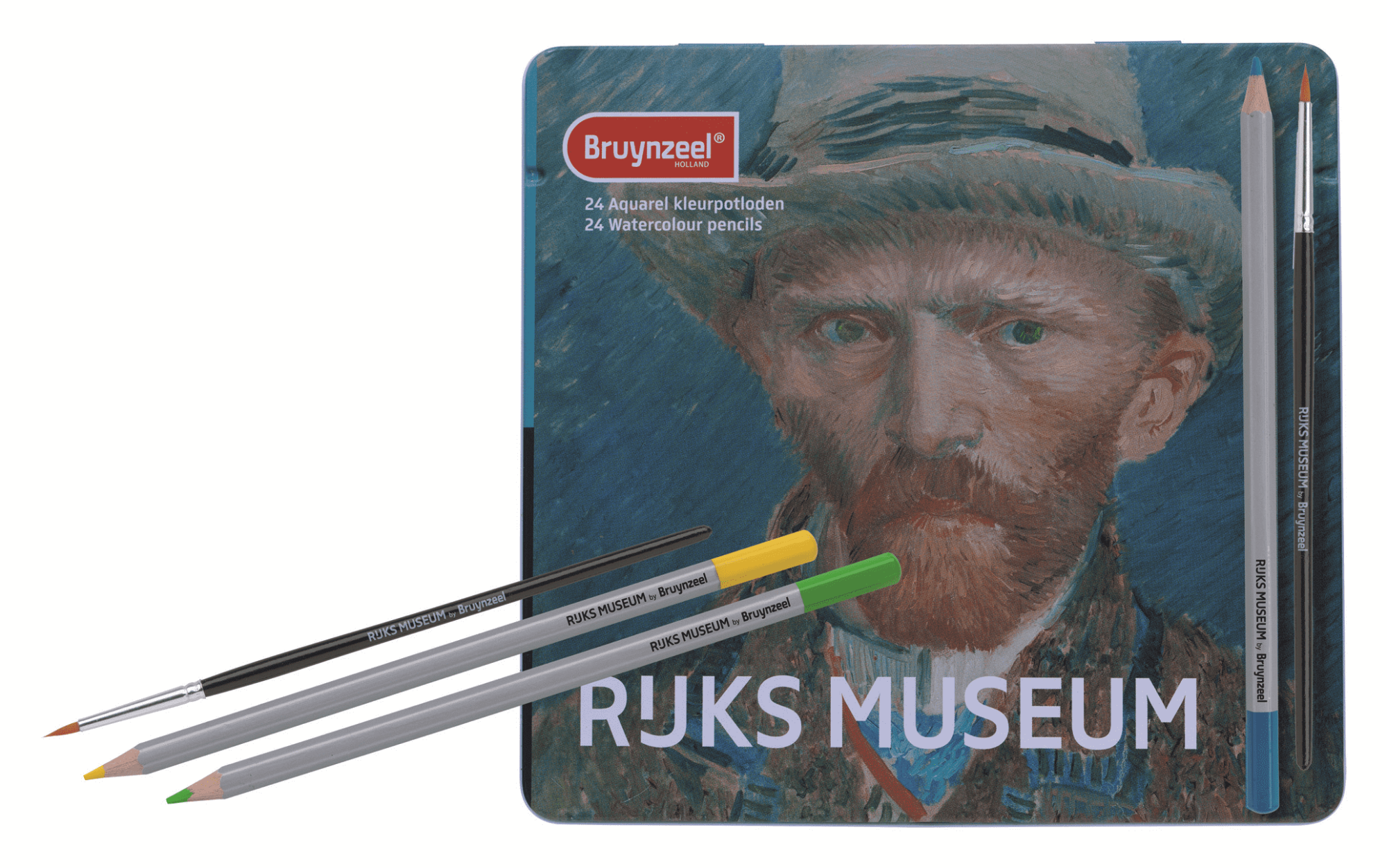Набор акварельных карандашей Rijksmuseum 'Автопортрет' Ван Гог 24 цвета в металлической упаковке