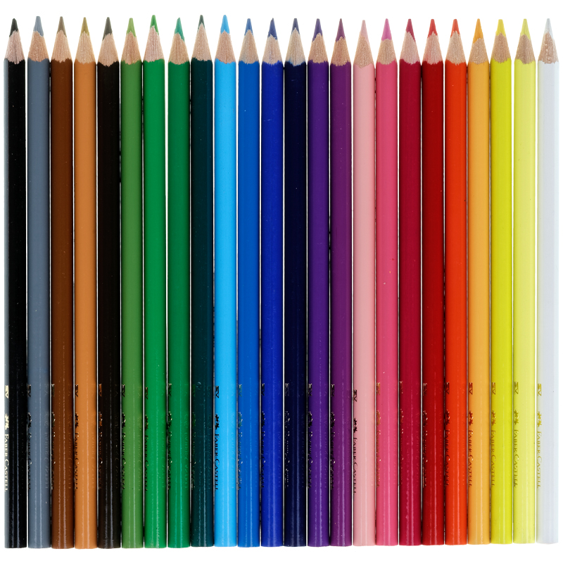 Цветные карандаши Faber Castell ECO с точилкой, набор цветов, в картонной коробке, 24 шт