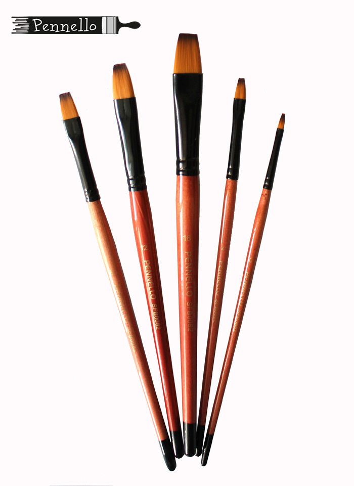 Кисть Pennello синтетика плоская №10 короткая ручка