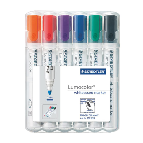 Набор маркеров для доски  STAEDTLER  "Lumocolor" 6 шт.