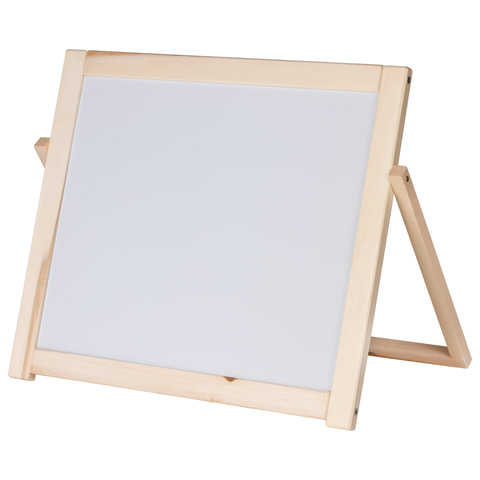 Доска двустороняя для мела и маркеров (35х41 см), настольная, подставка, черная/белая, ПИФАГОР