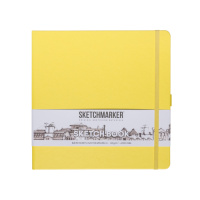 Блокнот для зарисовок Sketchmarker 140г/кв.м 20*20cм 80л твердая обложка Лимонный