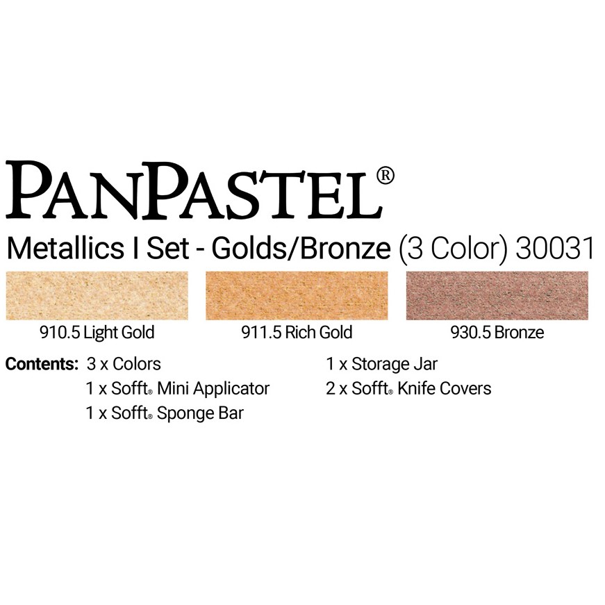 Набор ультрамягкой пастели PanPastel 3 цвета металлик PP30031