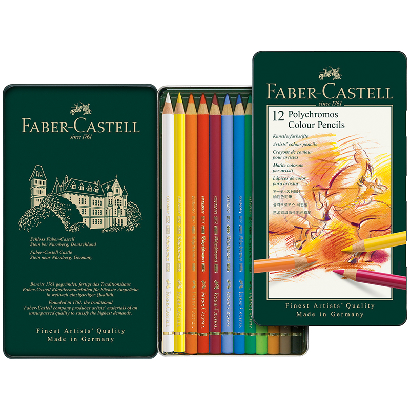 Набор цветных карандашей Polychromos Faber Castell 12 цв.в металлической коробке