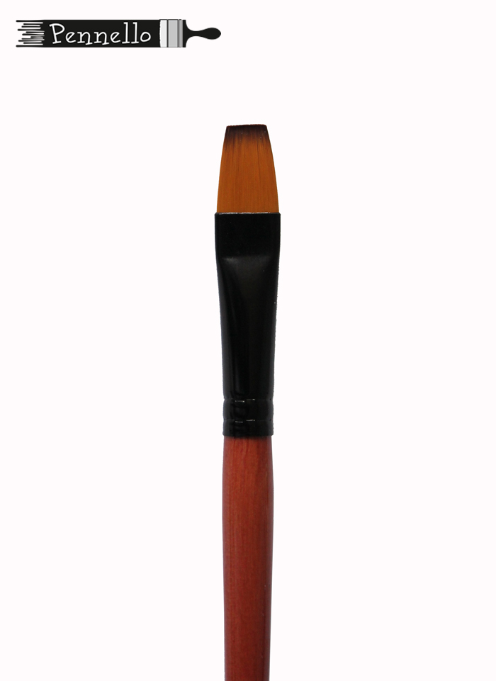 Кисть Pennello синтетика плоская №4 короткая ручка
