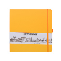Блокнот для зарисовок Sketchmarker 140г/кв.м 20*20cм 80л твердая обложка Оранжевый