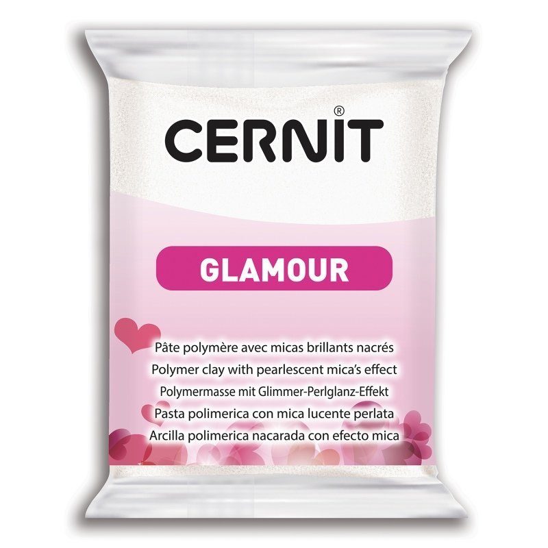 Полимерная глина Cernit-Glamour 56гр. белый перламутр. 010