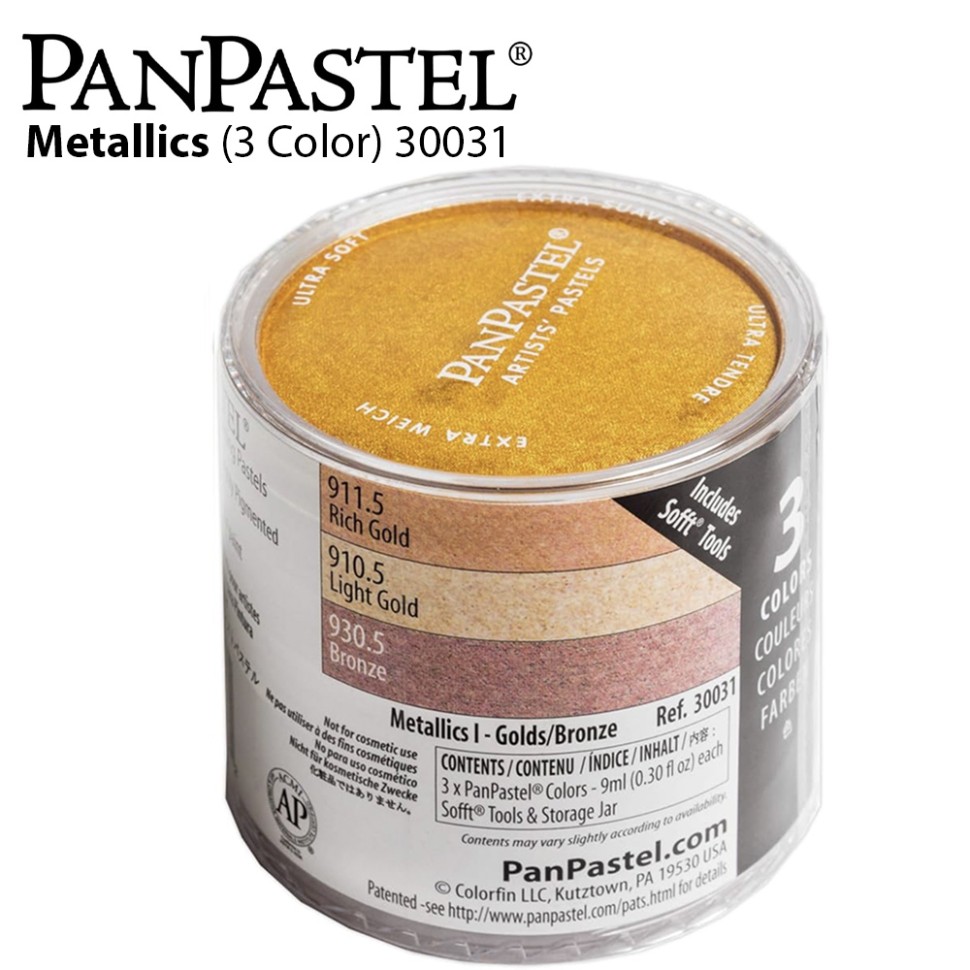 Набор ультрамягкой пастели PanPastel 3 цвета металлик PP30031