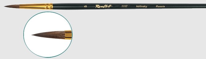 Кисть колонок круглая  3 на длинной ручке 1117