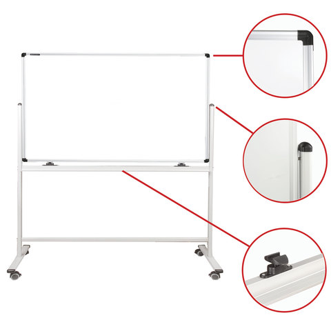 Доска магнитно-маркерная НА СТЕНДЕ (120х180 см), 2-сторонняя BRAUBERG "PREMIUM"