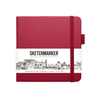 Блокнот для зарисовок Sketchmarker 140г/кв.м 12*12см 80л твердая обложка Маджента