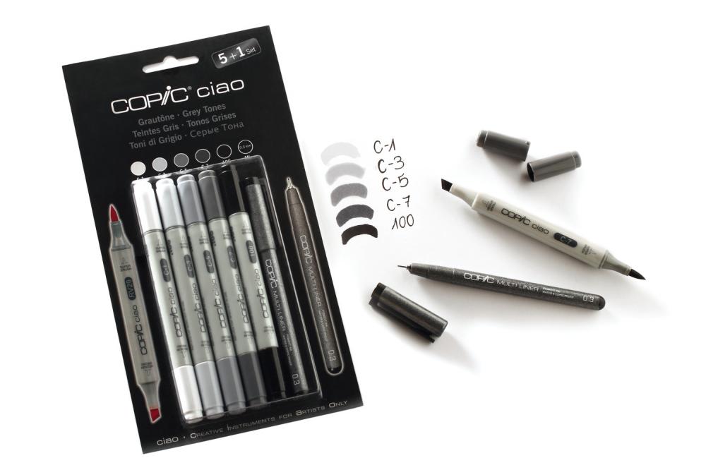 Набор маркеров COPIC CIAO Grey Tones (5+1 шт)
