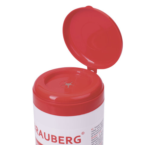 Чистящие салфетки для маркерных досок BRAUBERG, в тубе 100 шт.
