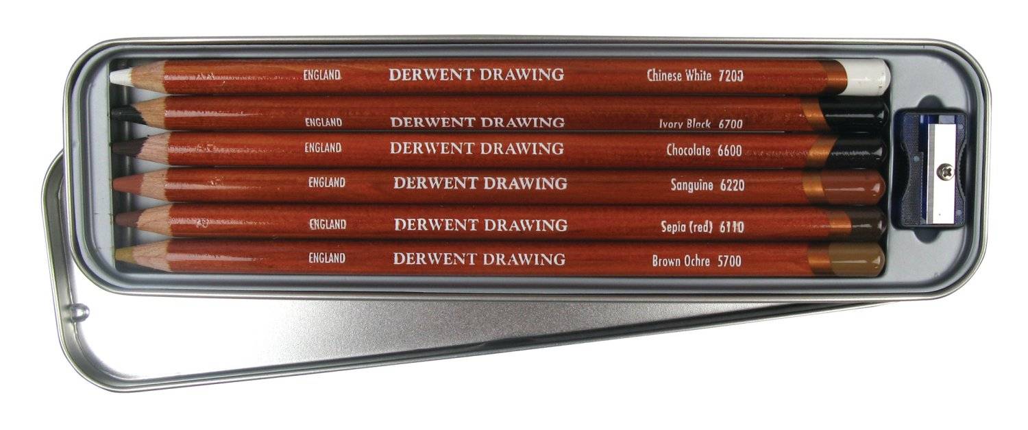 Набор цветных карандашей Drawing 6шт в металле