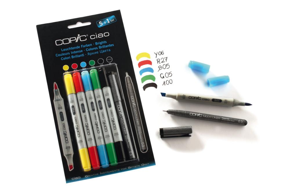 Набор маркеров COPIC CIAO Bright Colors (5+1 шт)