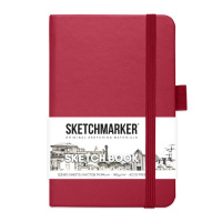Блокнот для зарисовок Sketchmarker 140г/кв.м 9*14см 80л твердая обложка Маджента