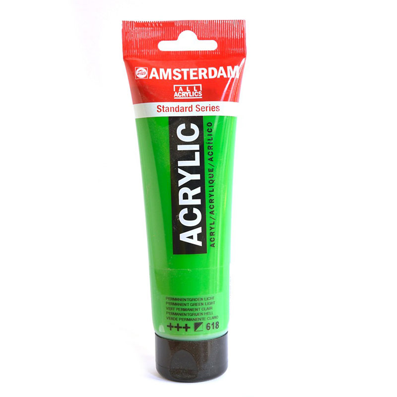 Краска акриловая Amsterdam туба 120мл №618 Зеленый светлый устойчивый