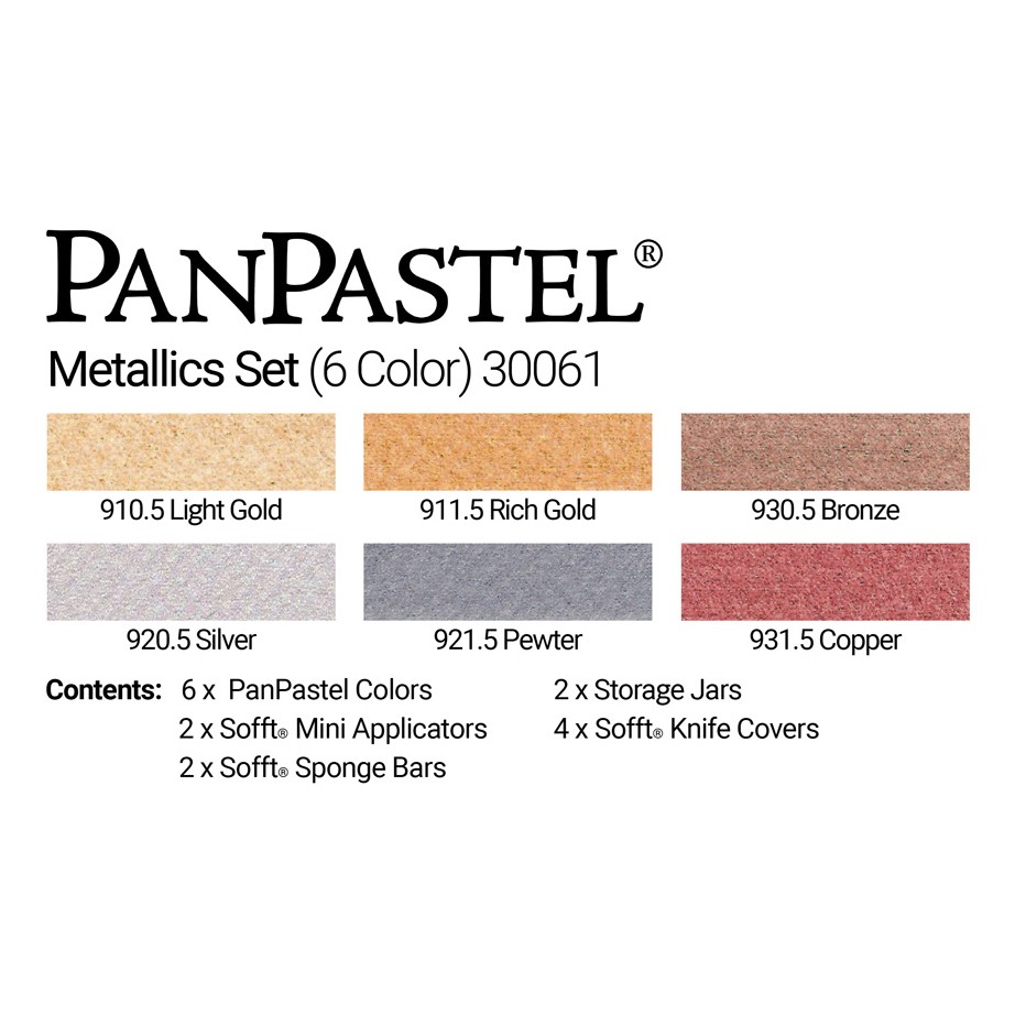 Набор ультрамягкой пастели PanPastel, 6 цв. Металлик