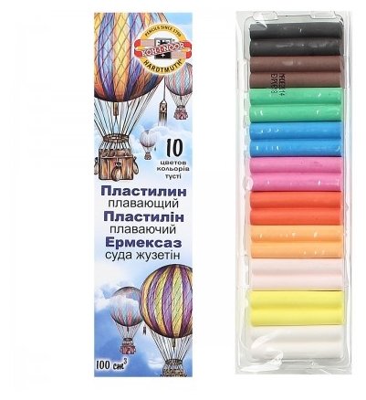 131717 (10) Пластилин легкий плавающий 10цв