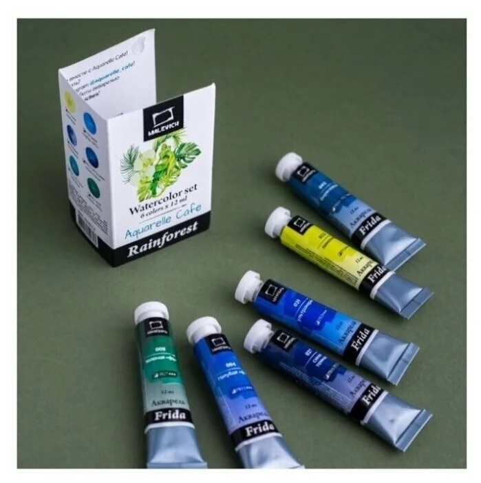 Набор акварели Малевичъ Frida, Rain forest, 6 цветов по 12 мл