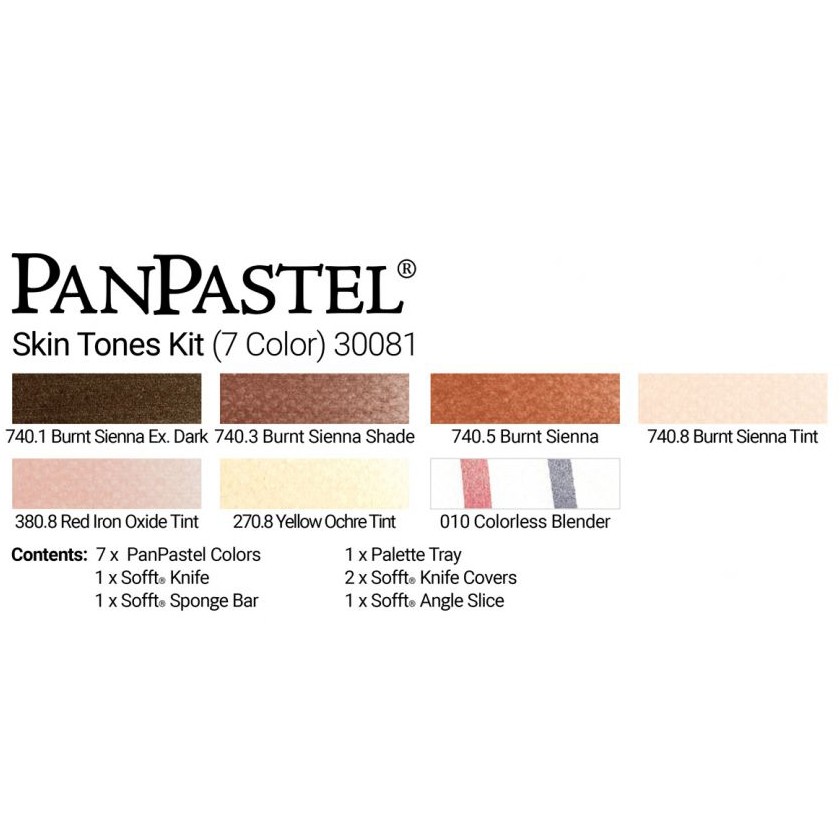 Набор ультрамягк. пастели PanPastel, Тона кожи, 7 цв., палитра, инструменты