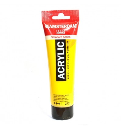 Краска акриловая Amsterdam туба 20 мл №272 Жёлтый средний прозрачный