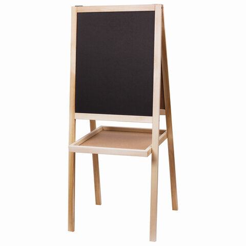 Доска-мольберт двусторонняя для мела и магнитно-маркерная ПИФАГОР (46х54 см), черная/белая