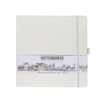 Блокнот для зарисовок Sketchmarker 140г/кв.м 20*20cм 80л твердая обложка Белый