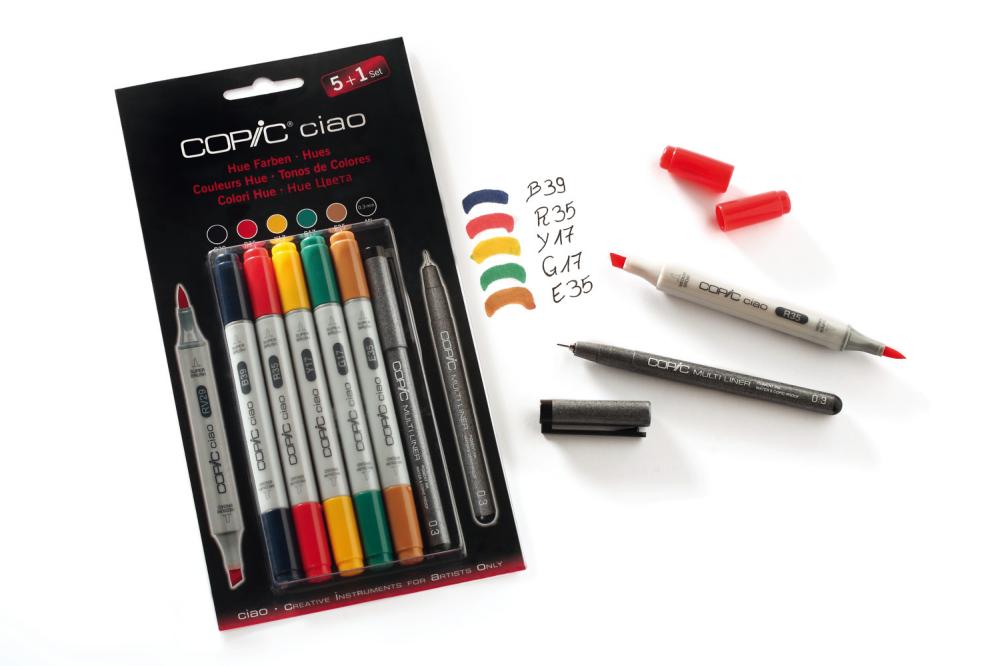 Набор маркеров COPIC CIAO Hue Colors (5+1 шт)