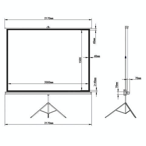 Экран проекционный на треноге (150х200 см), матовый BRAUBERG "TRIPOD"