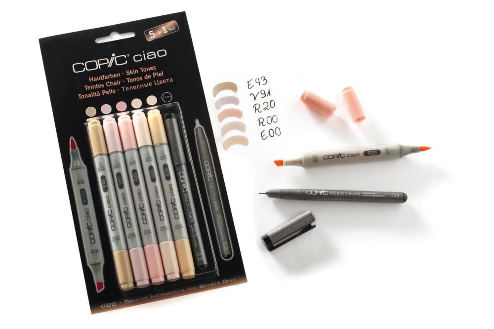 Набор маркеров COPIC CIAO Skin Tones (5+1 шт)