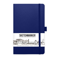 Блокнот для зарисовок Sketchmarker 140г/кв.м 13*21см 80л твердая обложка Королевский синий