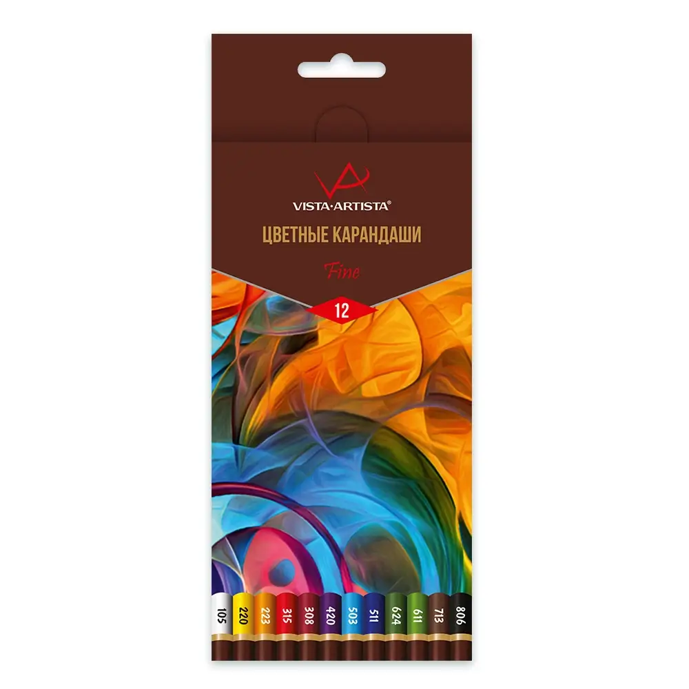 Набор цветных карандашей VISTA-ARTISTA Fine 12 цв. в картоне