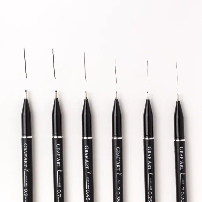 Набор капиллярных ручек Малевичъ Graf'Art PRO, 6 шт