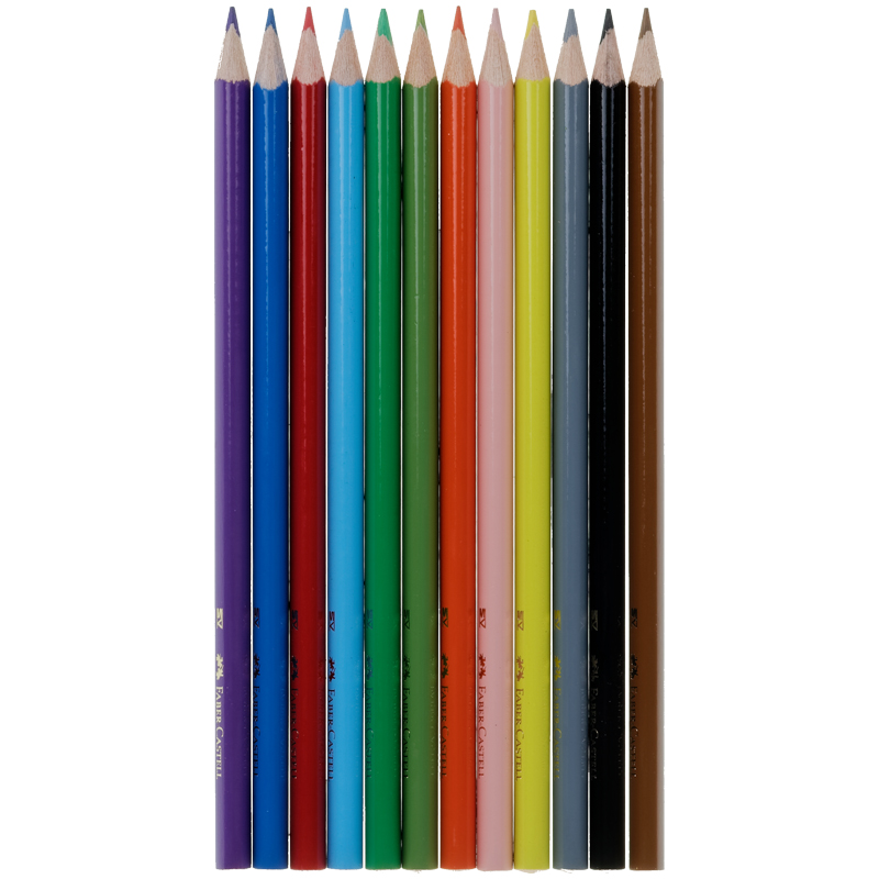 Цветные карандаши Faber Castell ECO с точилкой, набор цветов, в картонной коробке, 12 шт.