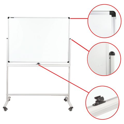 Доска магнитно-маркерная НА СТЕНДЕ (90х120 см), 2-сторонняя BRAUBERG "PREMIUM"