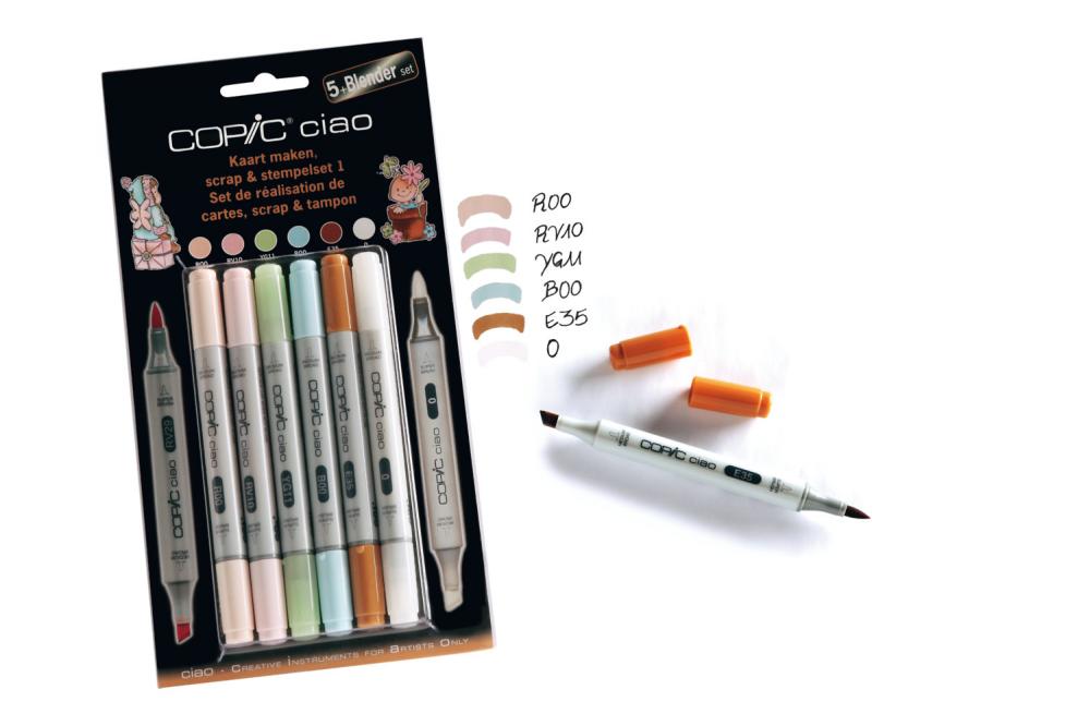 Набор маркеров COPIC CIAO Scrap & Stamp Set 1 (5+1 шт)