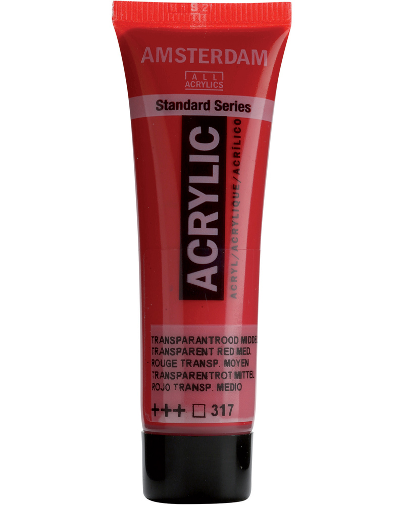 Краска акриловая Amsterdam туба 20 мл №317 Красный средний прозрачный