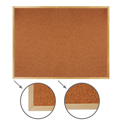 Доска пробковая для объявлений (90х120 см) BRAUBERG деревянная рамка Доска пробковая для объявлений (90х120 см) BRAUBERG деревянная рамка