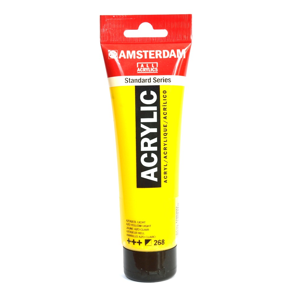 Краска акриловая Amsterdam туба 120мл №268 Желтый светлый АЗО Краска акриловая Amsterdam туба 120мл №268 Желтый светлый АЗО