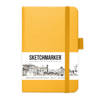 Блокнот для зарисовок Sketchmarker 140г/кв.м 9*14см 80л твердая обложка  Оранжевый
