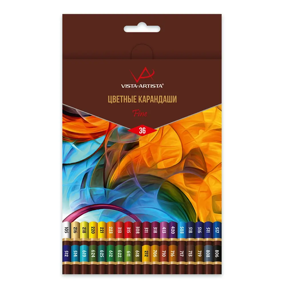 Набор цветных карандашей VISTA-ARTISTA Fine 36 цв. в картоне