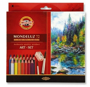 KOH-I-NOOR 3714 Набор высококачественных акварельных цветных карандашей  "Mondeluz", 72  цвета