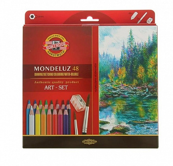 KOH-I-NOOR 3713 Набор высококачественных акварельных цветных карандашей  "Mondeluz", 48 цветов