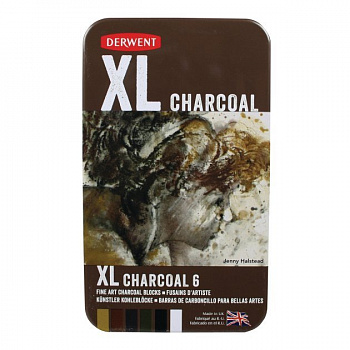 Набор угля Charcoal XL 20*20*60мм  6 цв. в металле