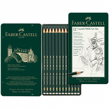 Набор графитных карандашей Faber-Castell СASTELL-9000 12шт. (2Н-8В)