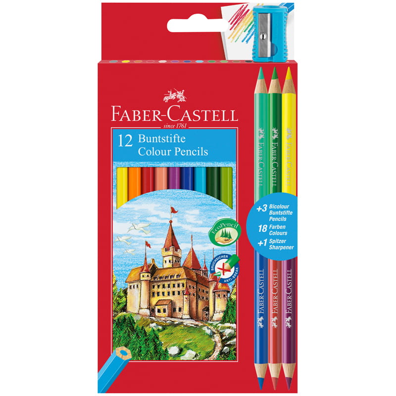Цветные карандаши Faber Castell COLOUR PENCILS, набор цветов в картонной коробке, 12 шт.