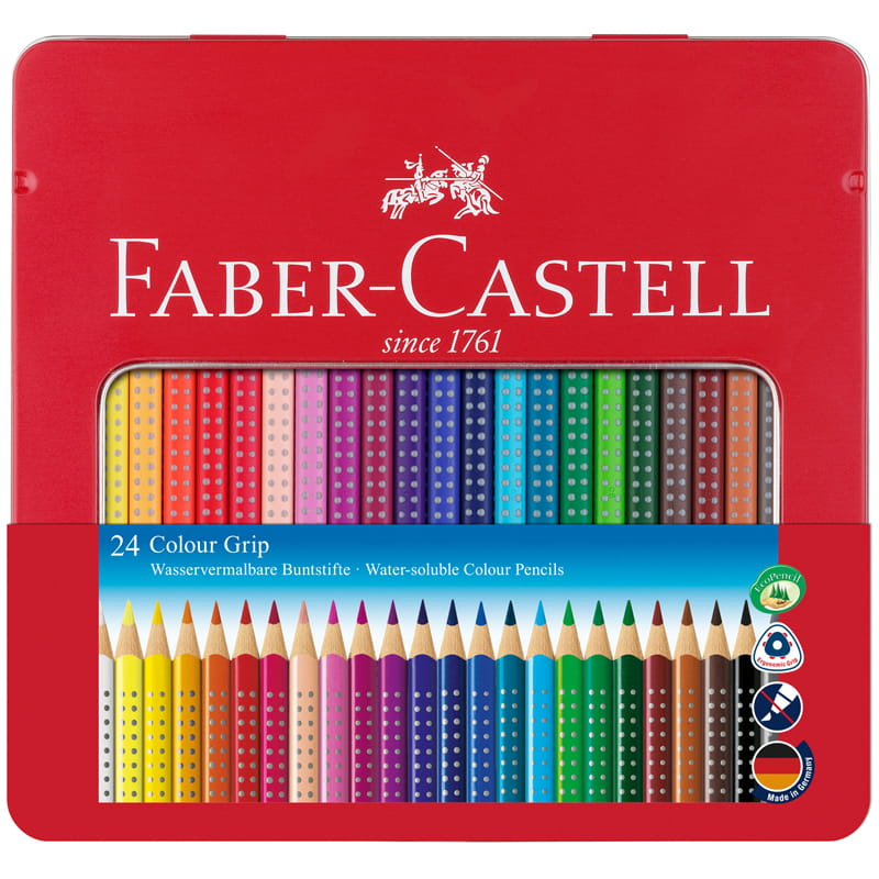 Цветные карандаши Faber Castell GRIP 2001, в металлической коробке, 24 шт.